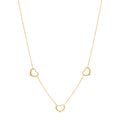 18K Yellow Gold Elsa Peretti 3 Open Heart Station Necklace