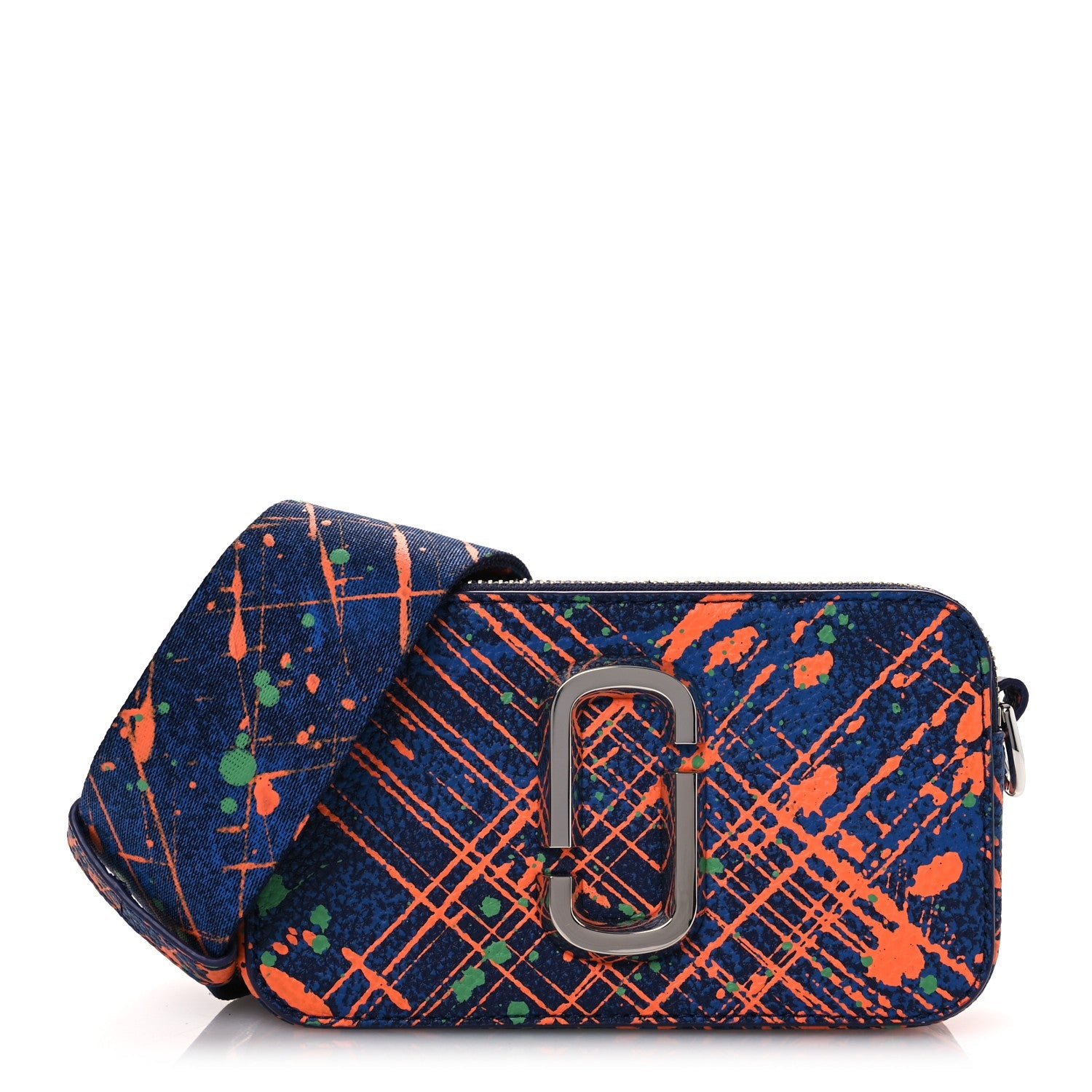 Calfskin Paint Splatter Snapshot Camera Bag Eclipse