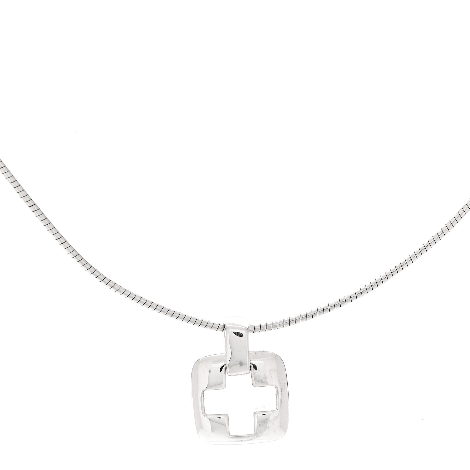 Sterling Silver Cross Cutout Pendant Necklace