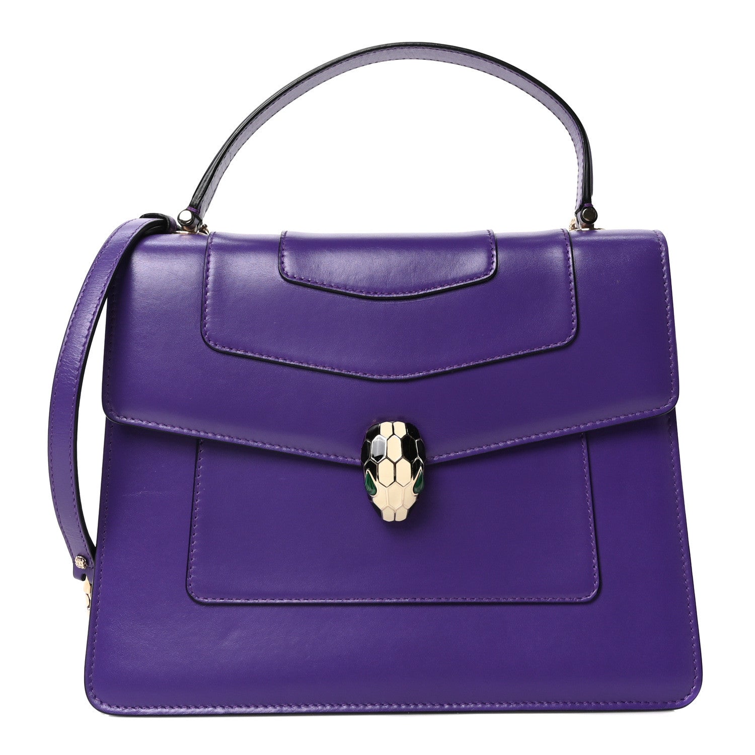 Calfskin Serpenti Forever Top Handle Purple
