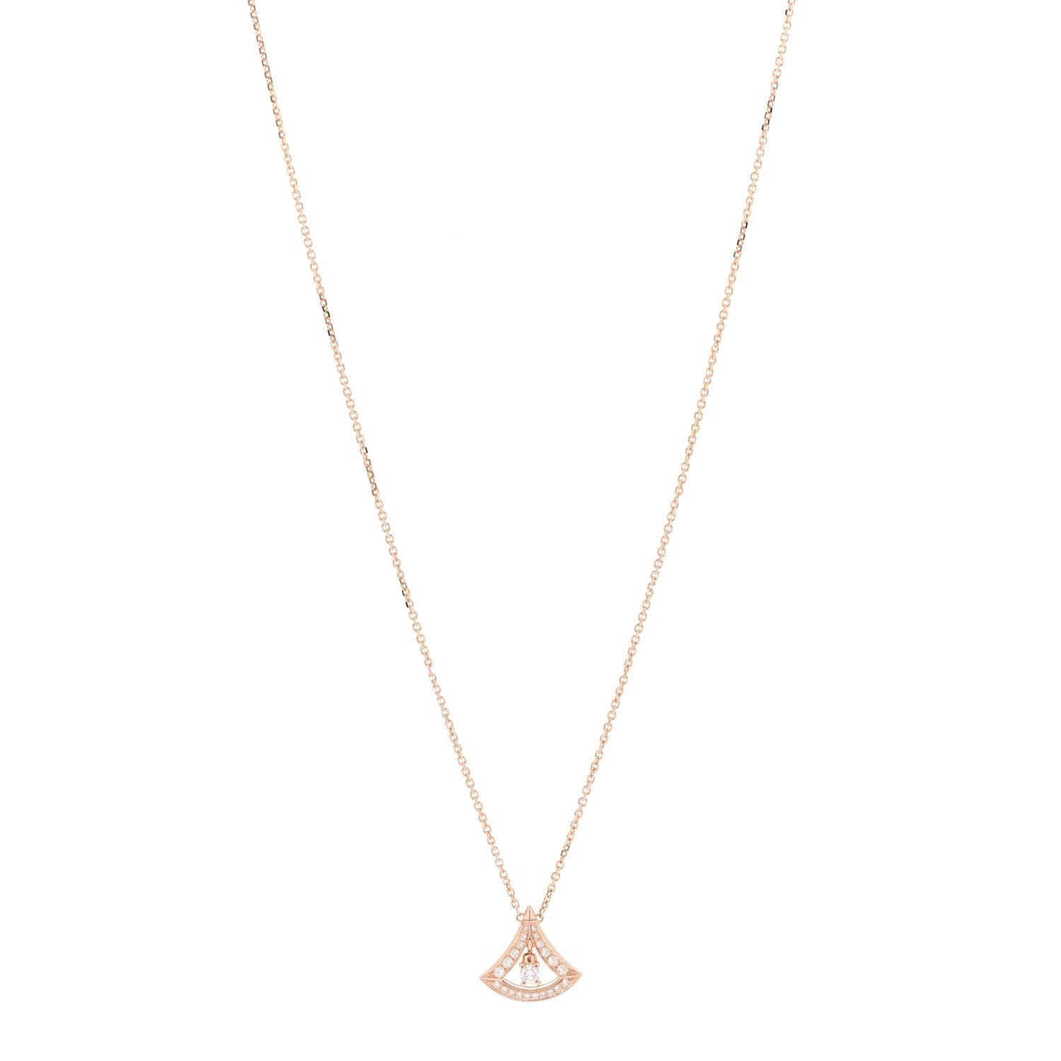 18K Rose Gold Diamond Divas' Dream Openwork Pave Pendant Necklace