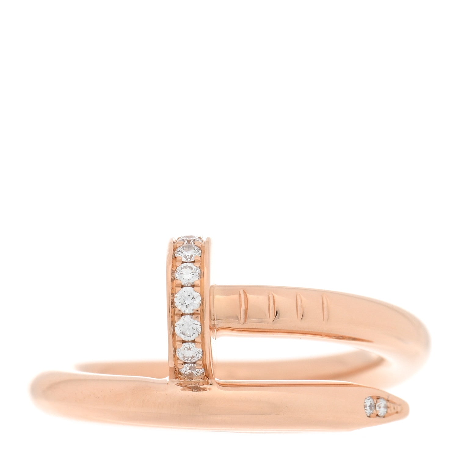18K Pink Gold Diamond Juste Un Clou Ring 50 5.5