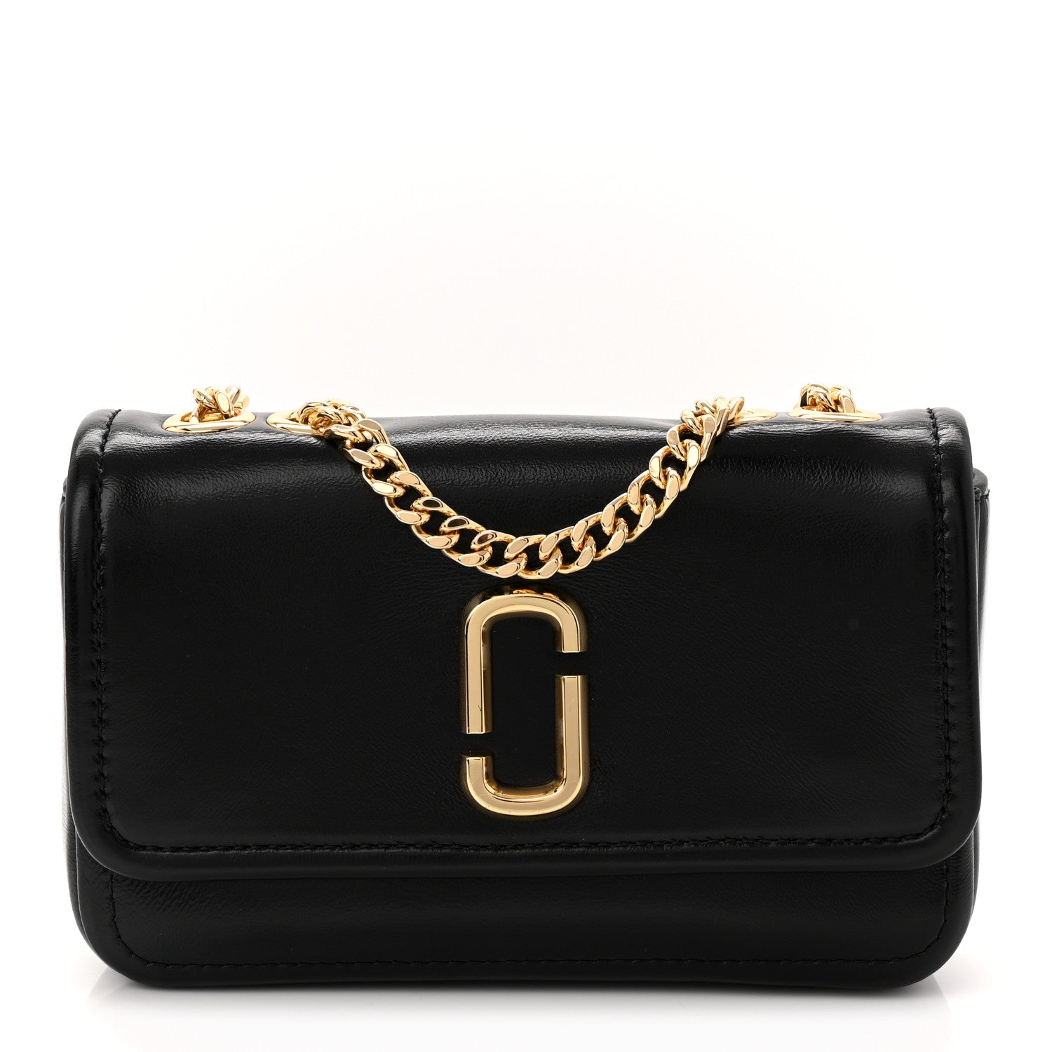 Lambskin Mini The Glam Shot Bag Black