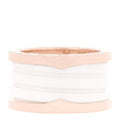 18K Rose Gold White Ceramic B.Zero1 Four-Band Ring 52 6