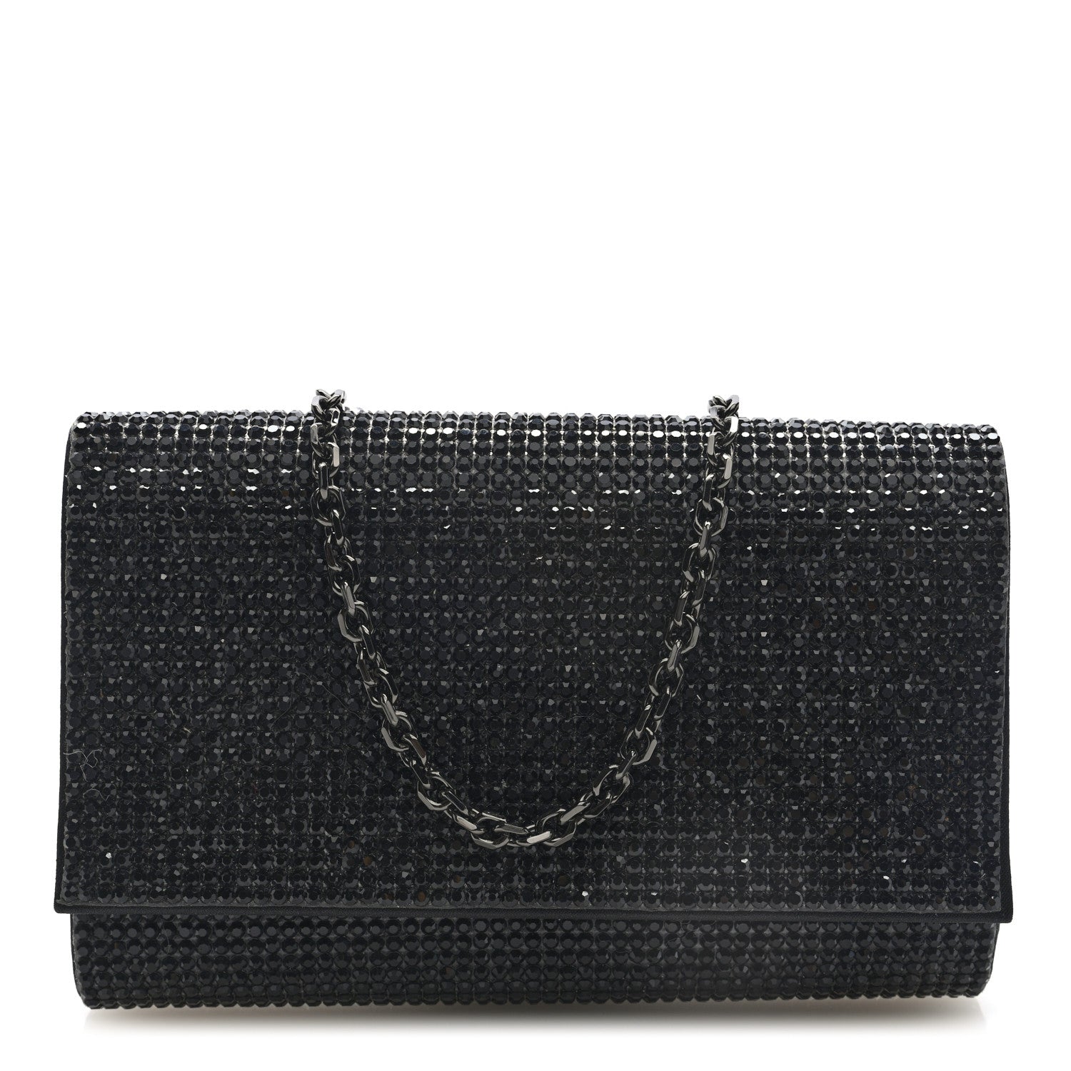 Swarovski Crystal Fizzy Clutch  Ebonized Black