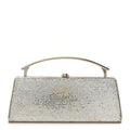 Swarovski Crystal Top Handle Minaudiere Clutch Silver