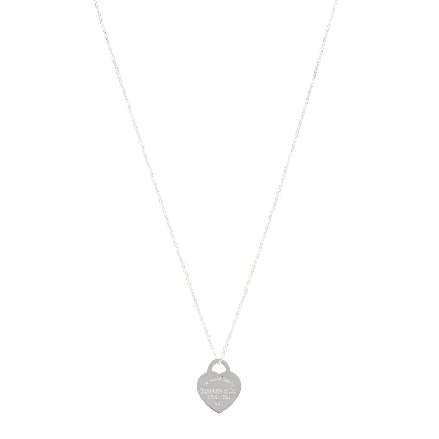 Sterling Silver Enamel Small Return to Tiffany Heart Pendant Necklace Blue