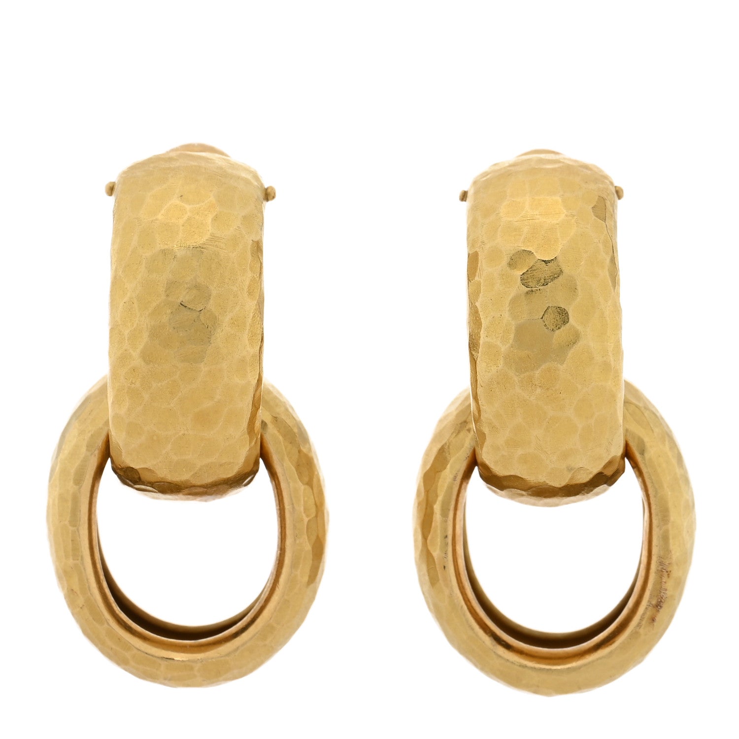 18K Yellow Gold Paloma Picasso Hammered Hoop Earrings