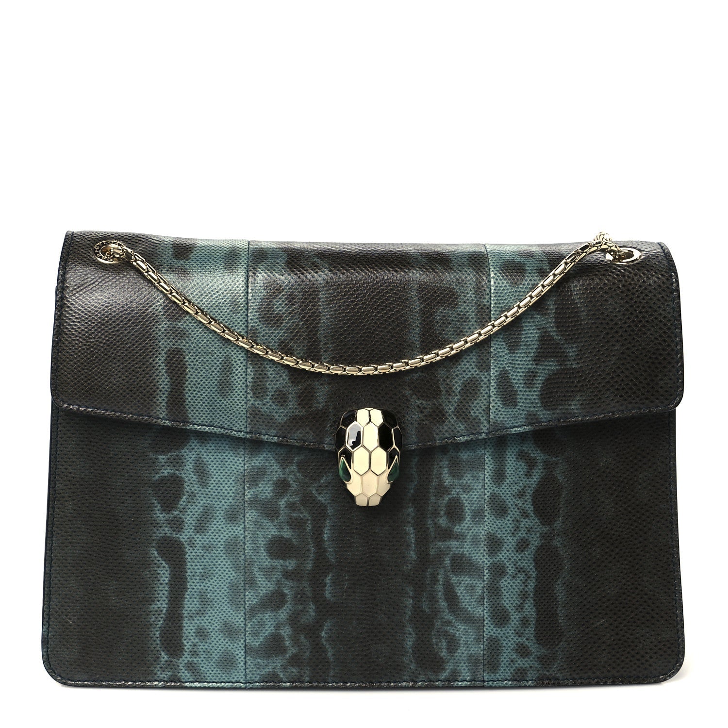 Karung Serpenti Forever Shoulder Bag Blue Brown
