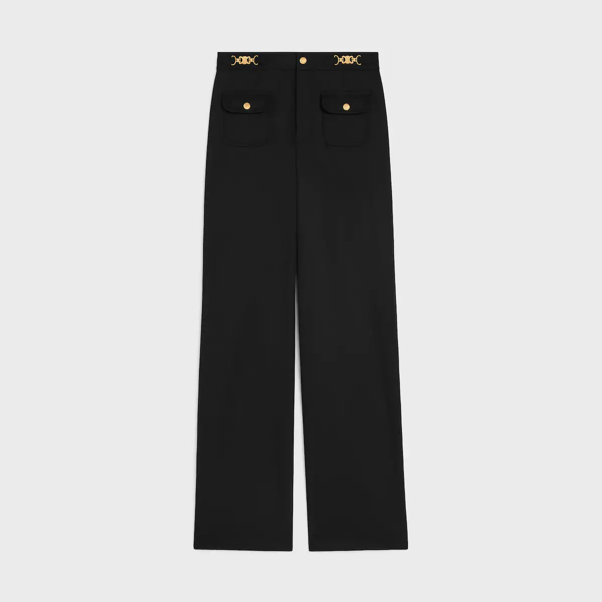 CELINE pants with gourmettes IN DIAGONAL WOOL