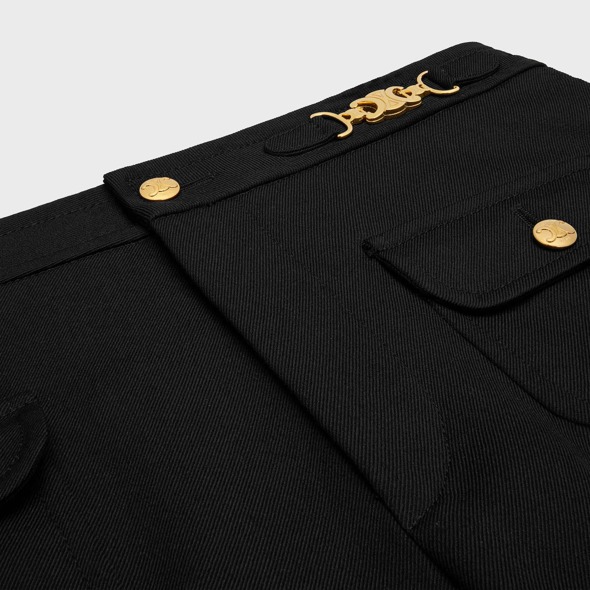 CELINE pants with gourmettes IN DIAGONAL WOOL