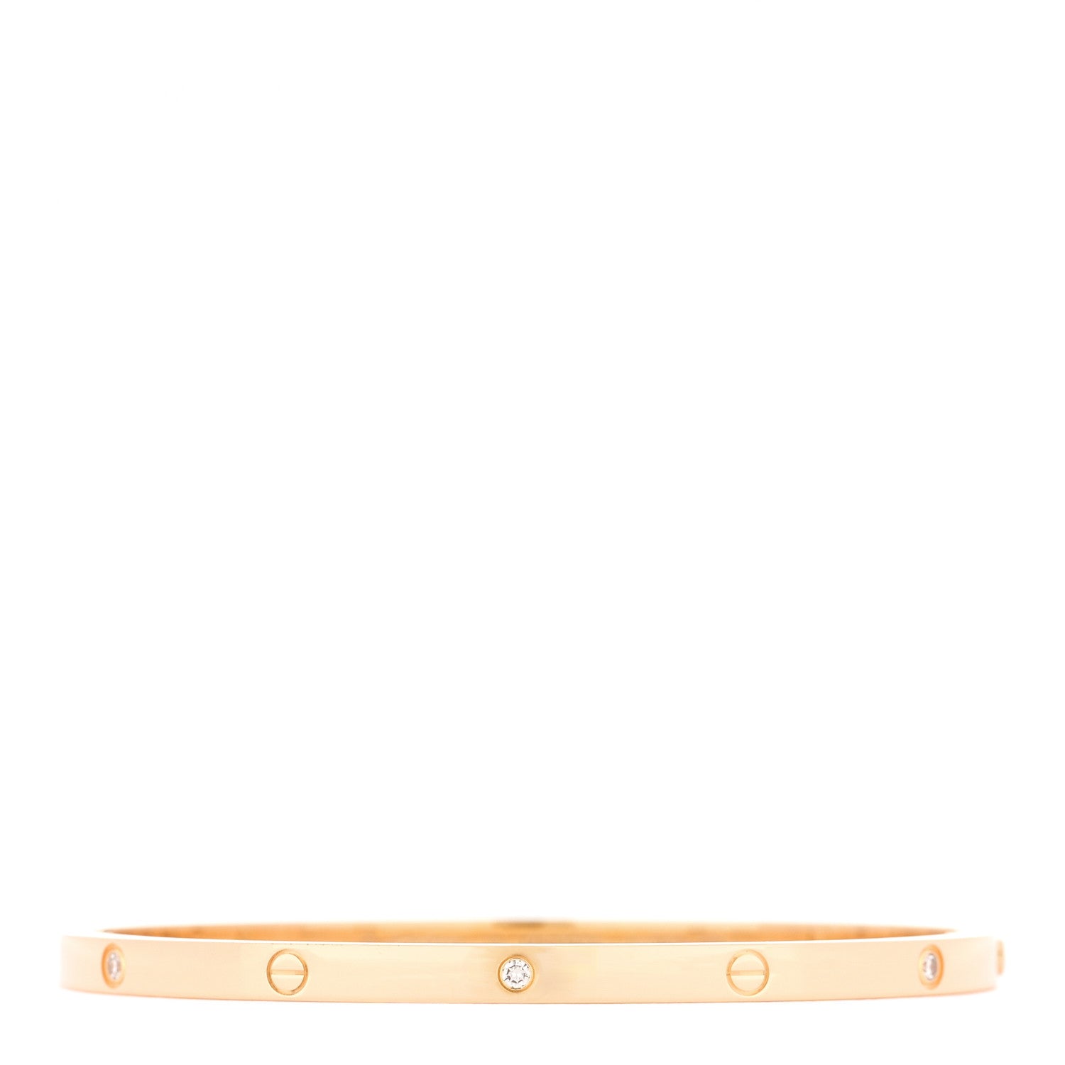 18K Yellow Gold 6 Diamond Small LOVE Bracelet 17