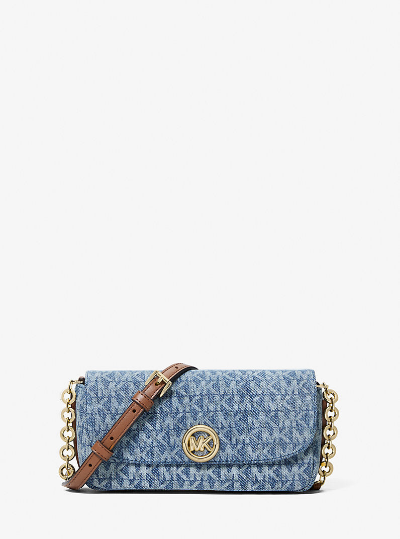 Michael Kors Nolita Logo Jacquard Denim Crossbody