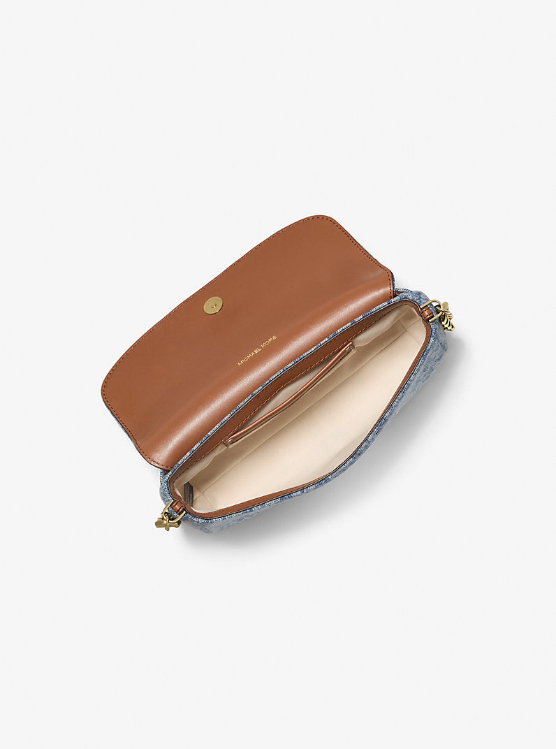 Michael Kors Nolita Logo Jacquard Denim Crossbody