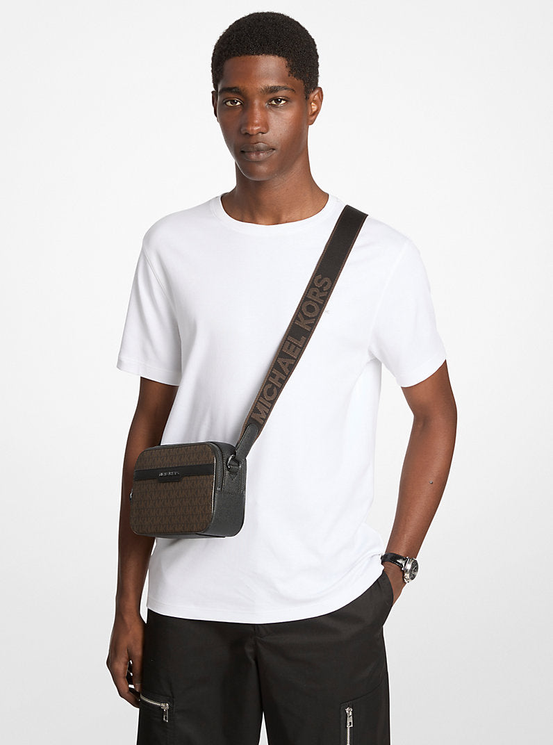 Michael Kors Mens Hudson Signature Logo Camera Crossbody