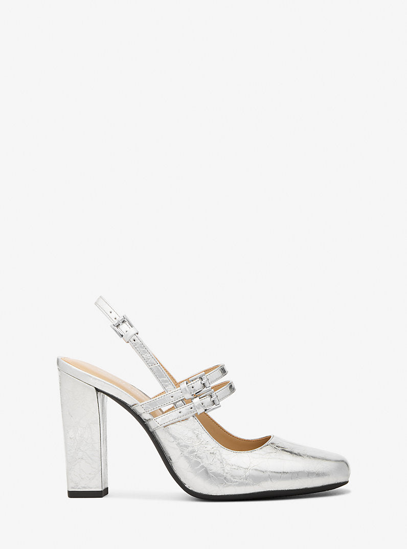 Michael Kors Metallic Leather Slingback Mary Jane Pump