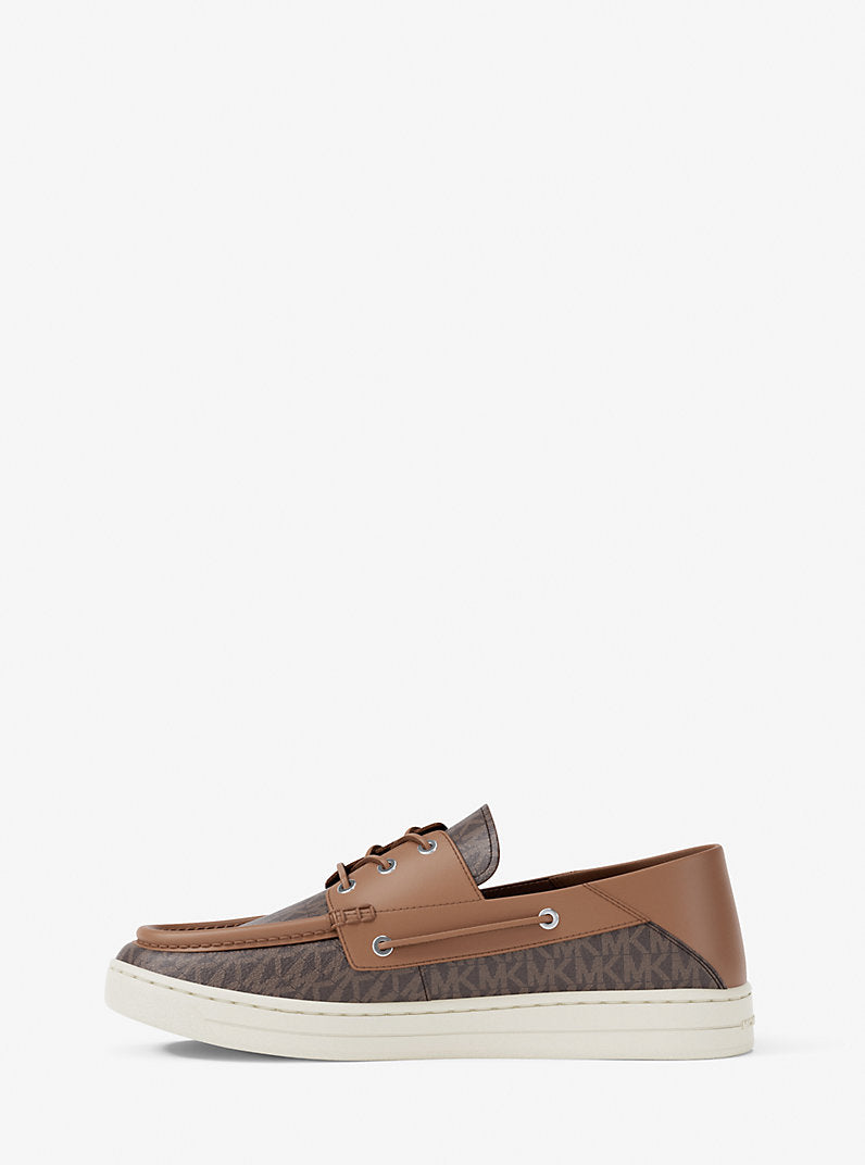 Michael Kors Mens Signature Logo Boat Shoe