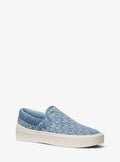 Michael Kors Mens  Logo Print Denim Slip-On