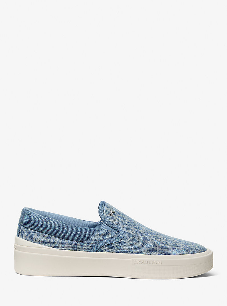 Michael Kors Mens  Logo Print Denim Slip-On