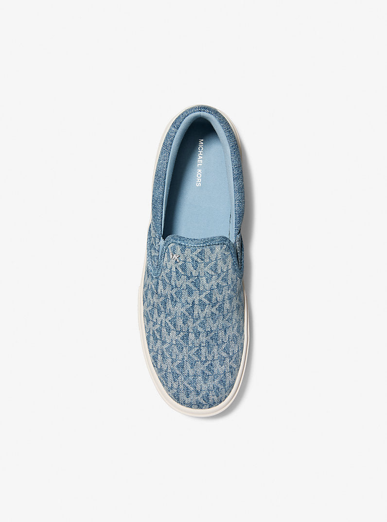 Michael Kors Mens  Logo Print Denim Slip-On