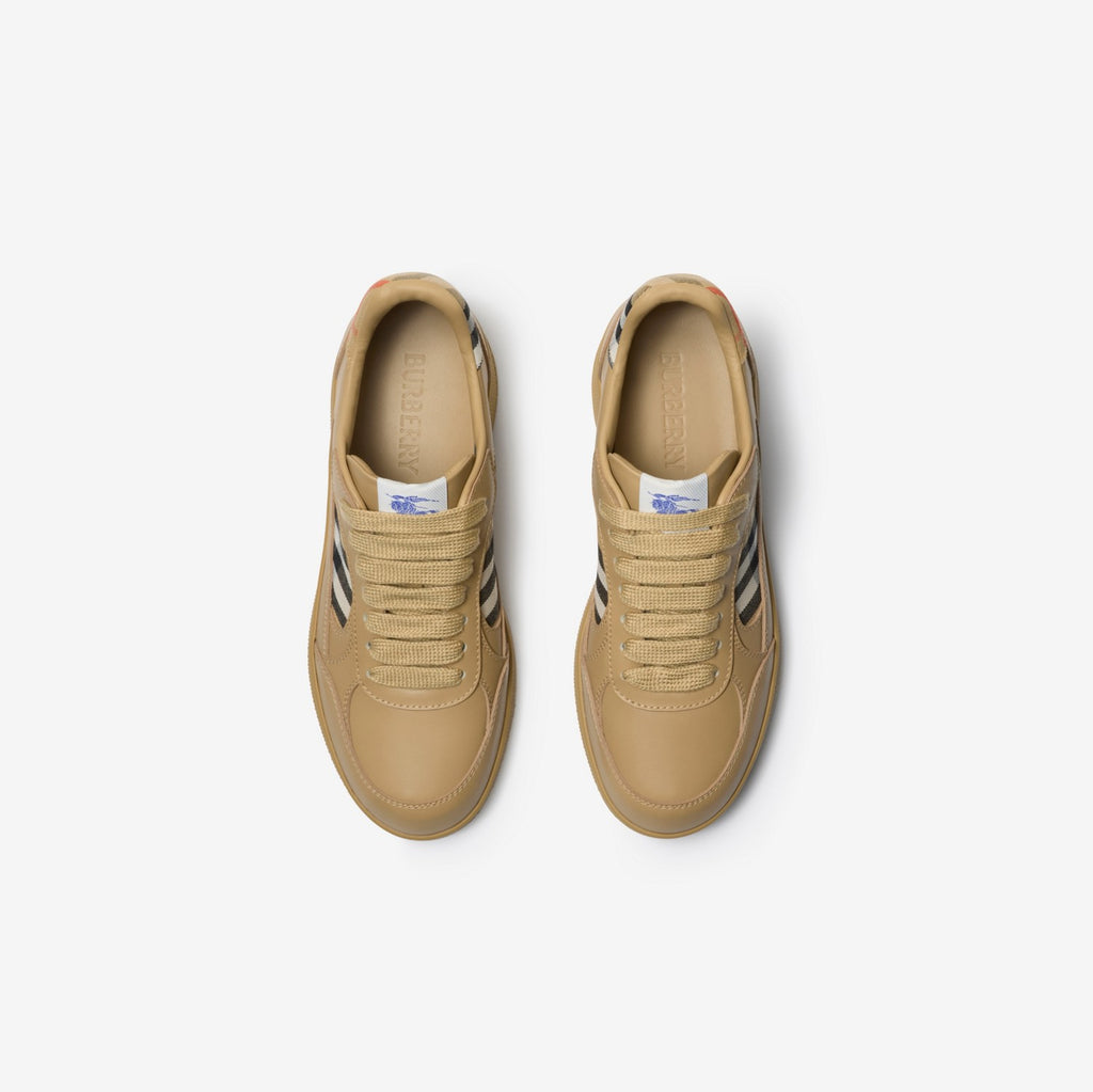 Leather and Check Terrace Sneakers
