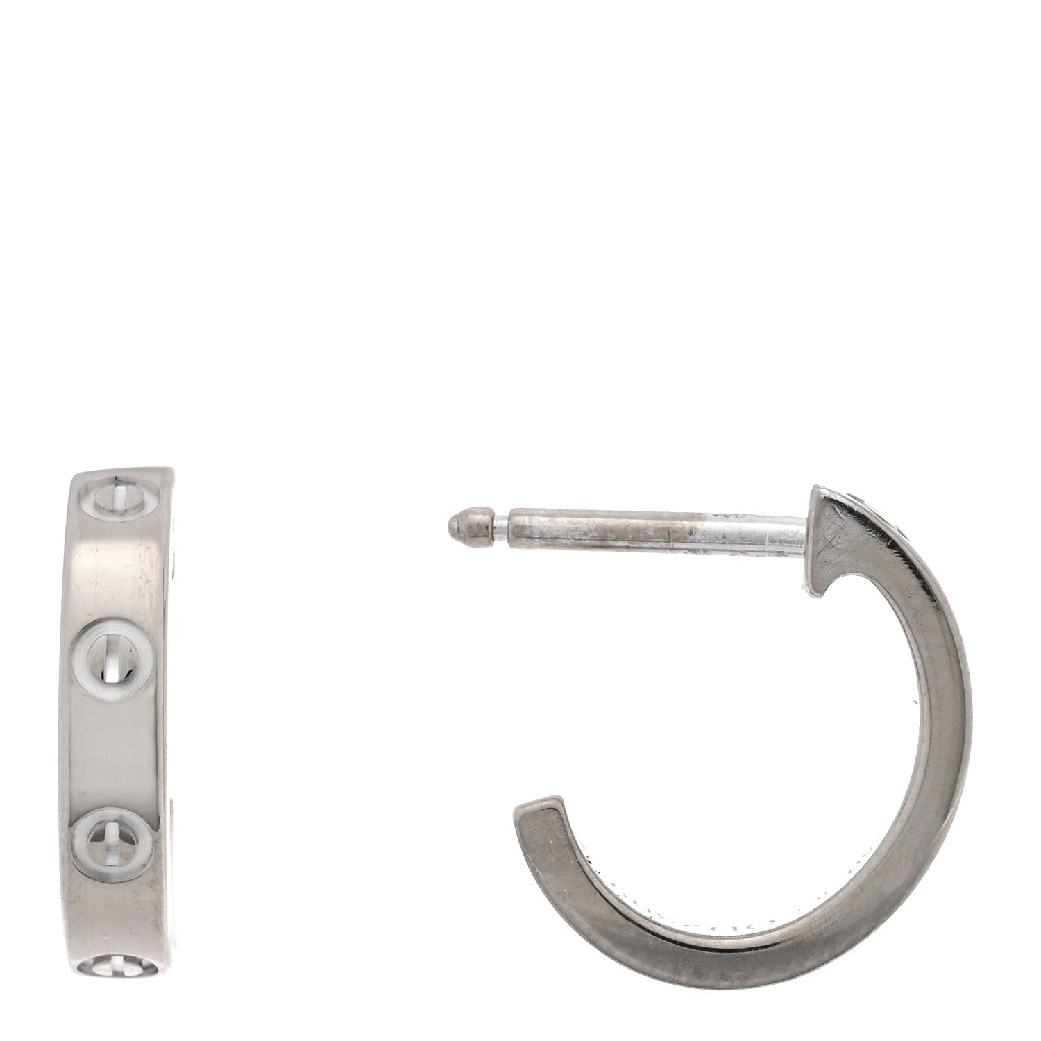 18K White Gold Small LOVE Hoop Earrings