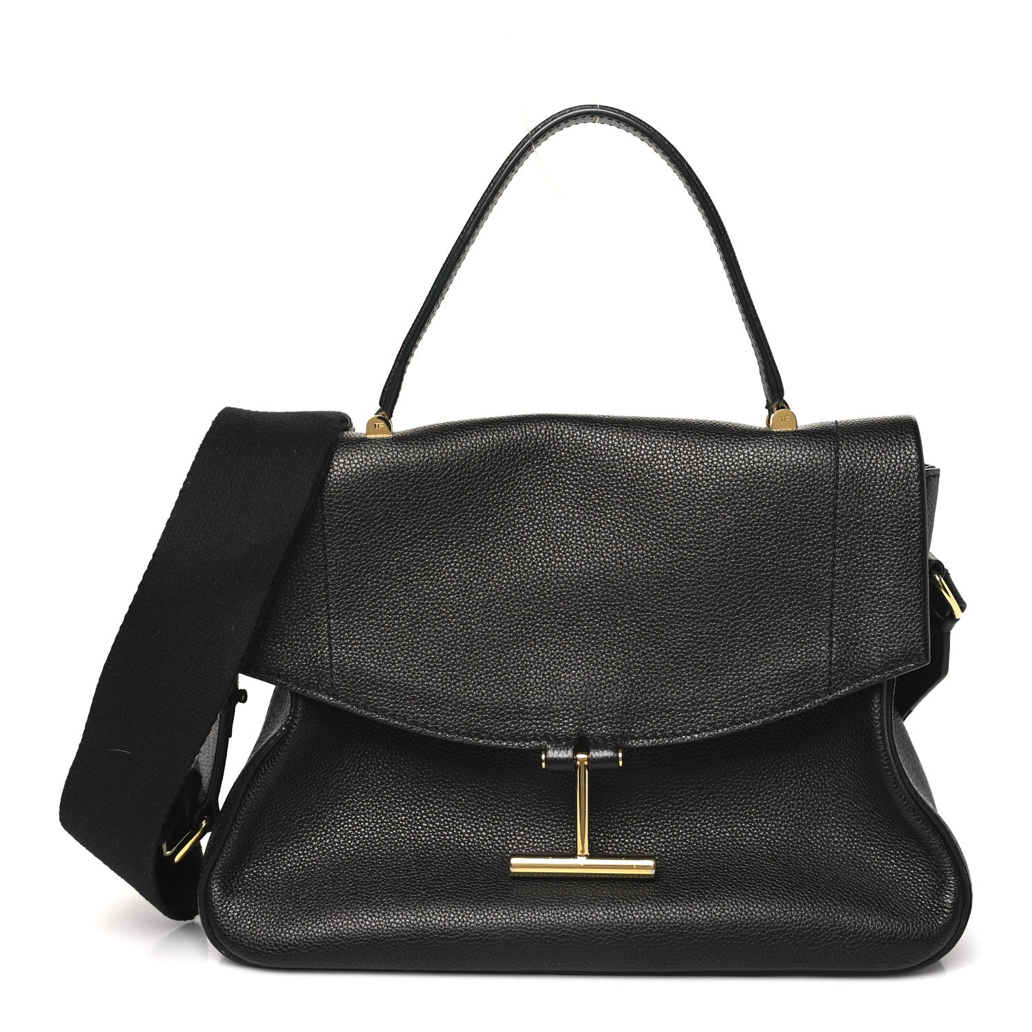 Calfskin Tara Top Handle Bag Black