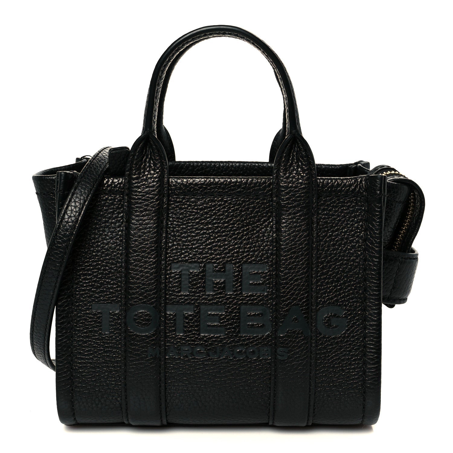 Grained Calfskin Micro The Tote Bag Black