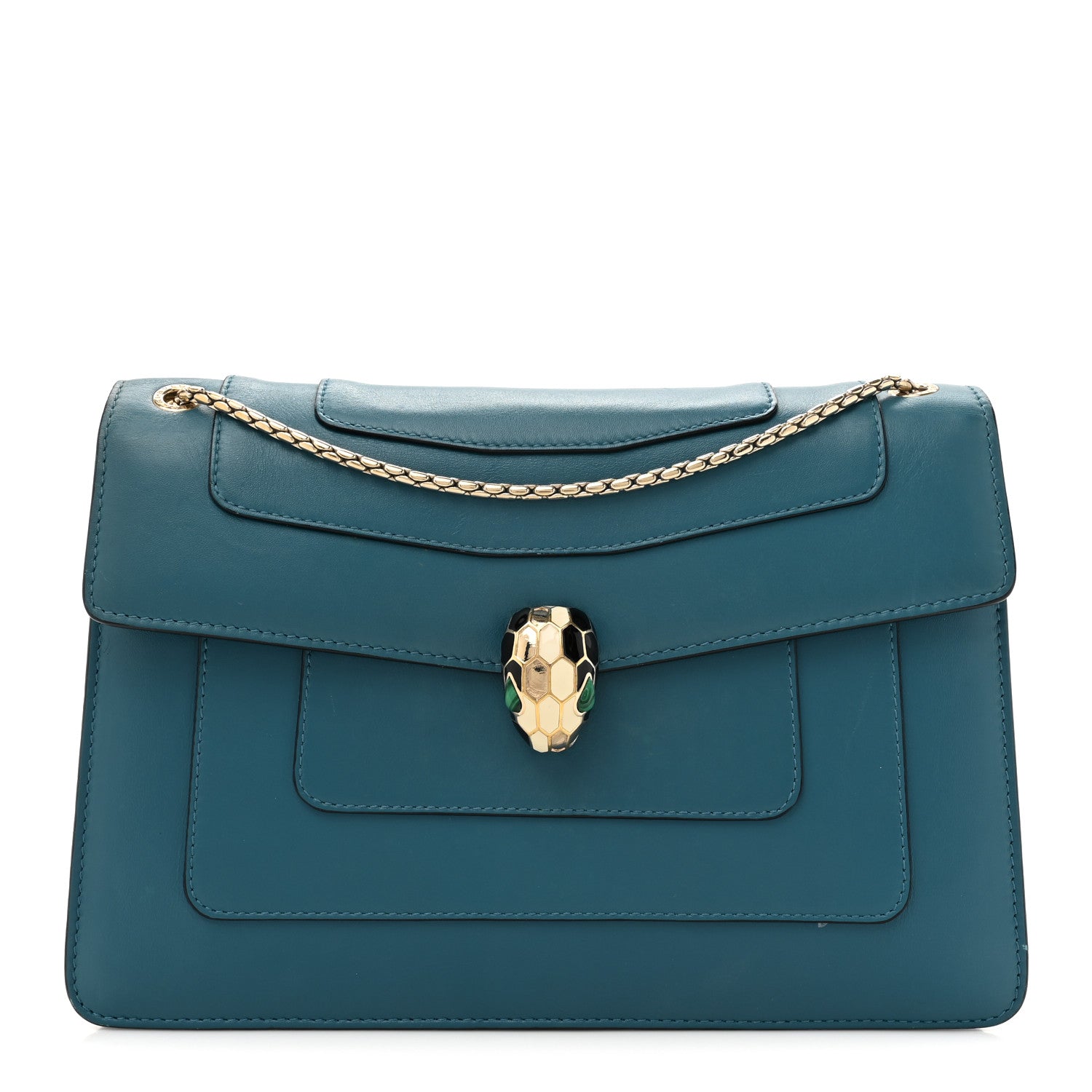 Calfskin Serpenti Forever Shoulder Bag Emerald Green