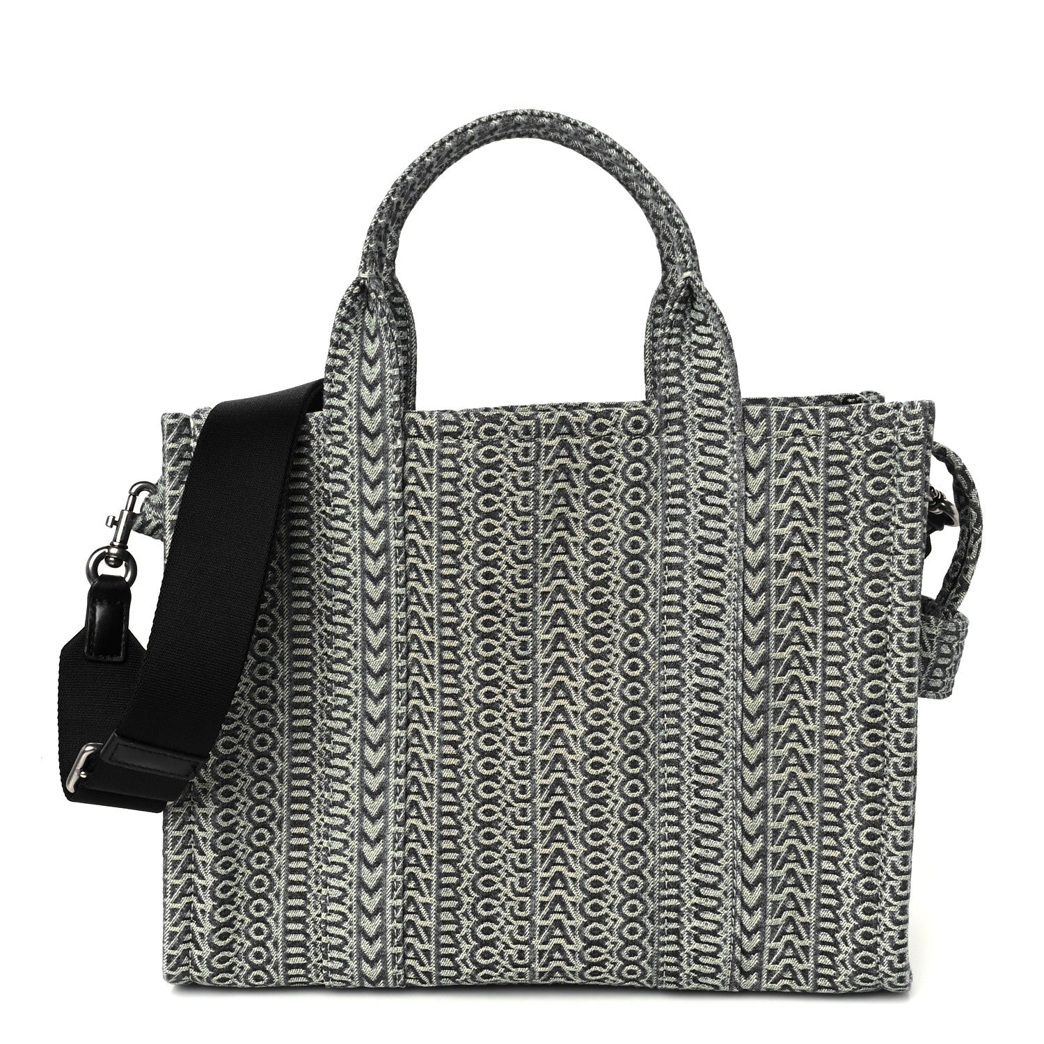 Cotton Washed Monogram Denim Medium Tote Bag Sun Faded Denim