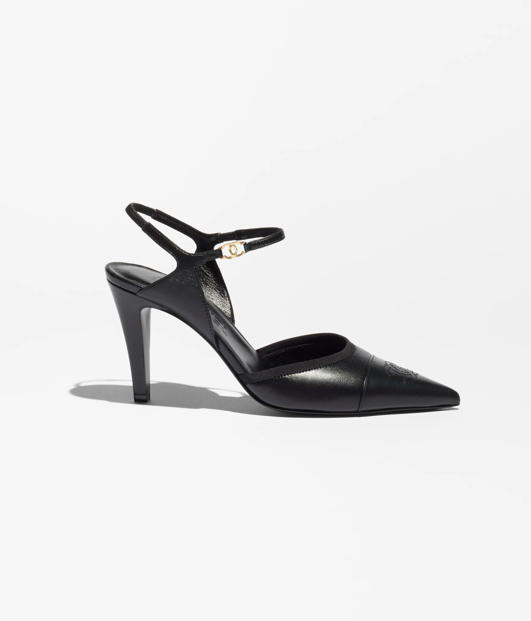 Slingbacks - Iridescent lambskin & lambskin, black — Fashion | CHANEL