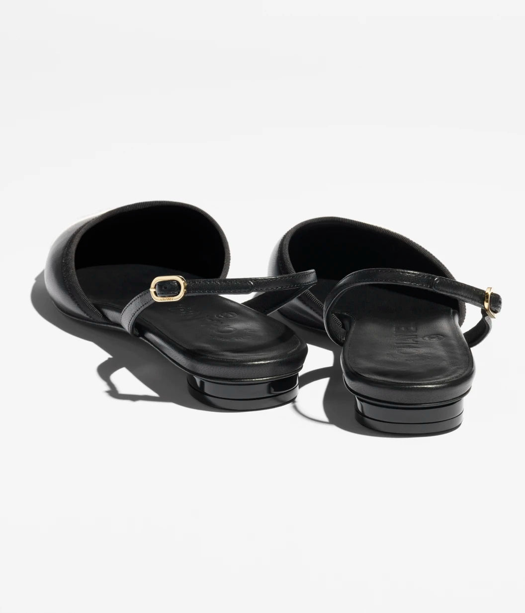 Slingbacks - Iridescent lambskin & lambskin, black & white — Fashion | CHANEL