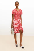 Dress - Printed silk jacquard, red & pink — Fashion | CHANEL