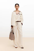 Trousers - Silk, light yellow & burgundy — Fashion | CHANEL