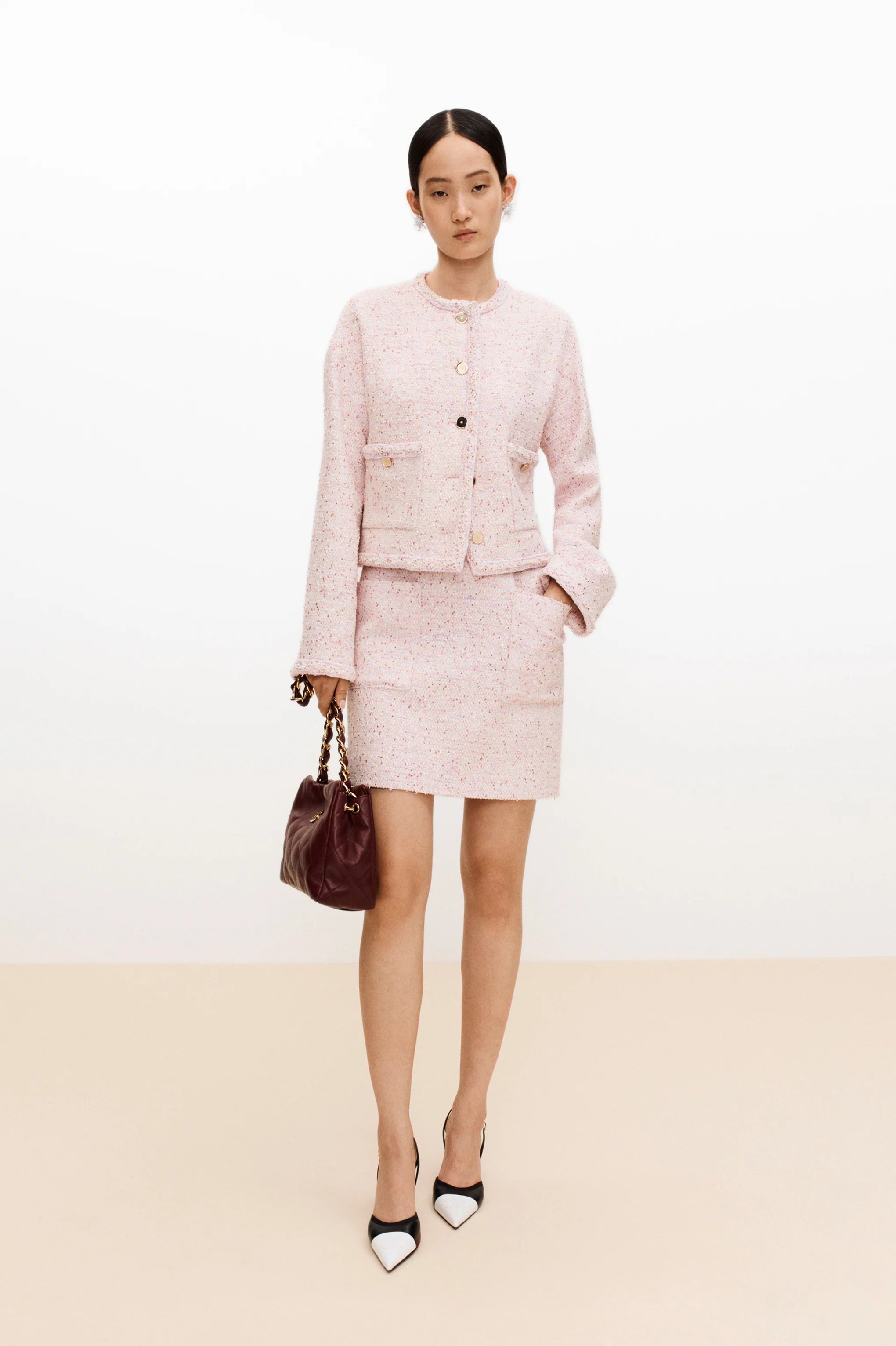 Jacket - Tweed, pink, purple, white & gold — Fashion | CHANEL