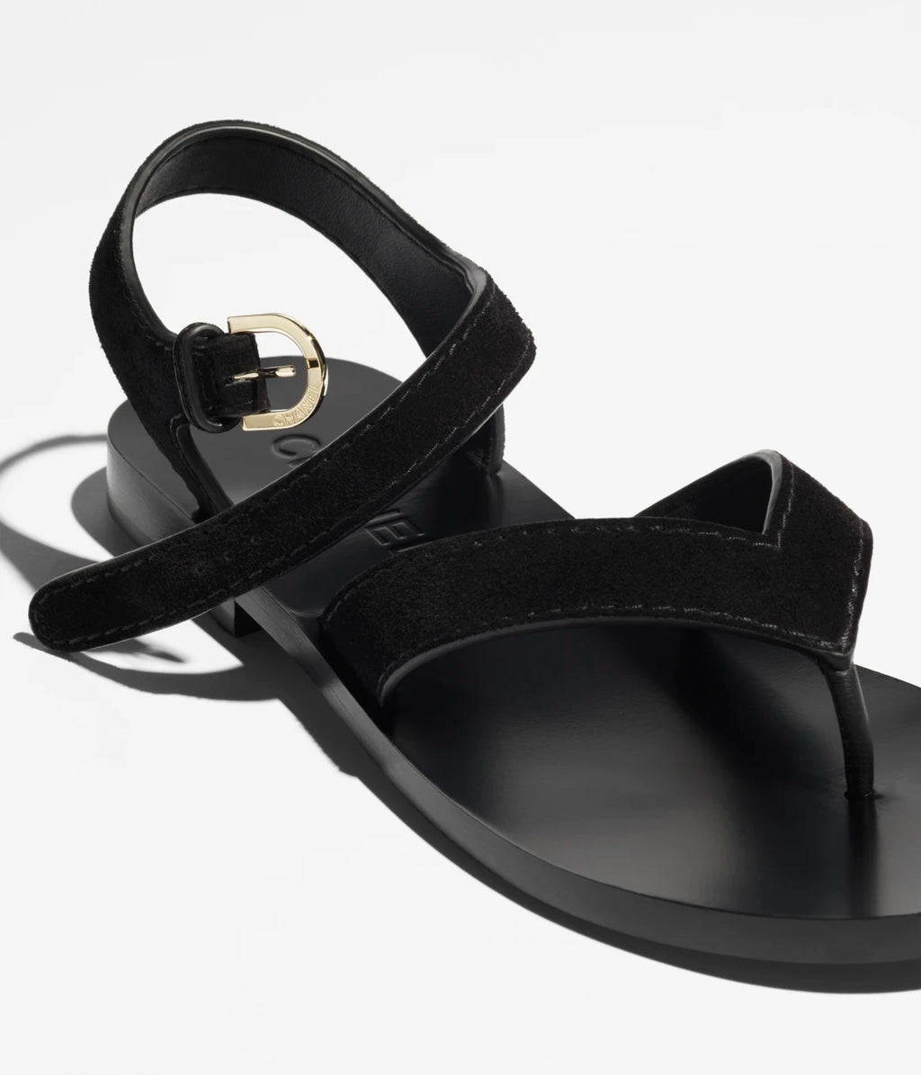 Sandals - Suede calfskin, black — Fashion | CHANEL