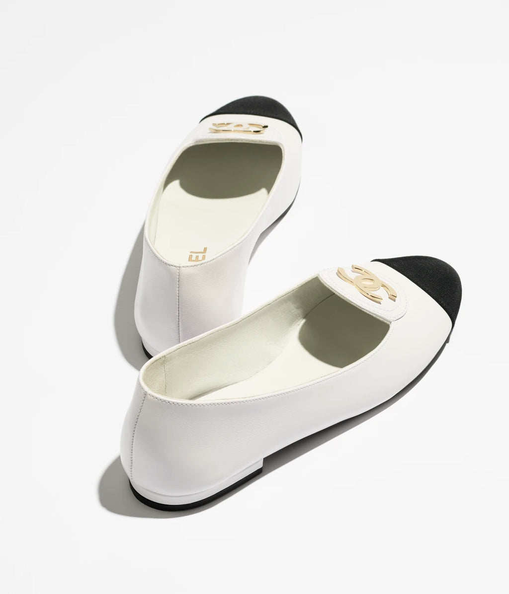Mocassins - Calfskin & grosgrain, white & black — Fashion | CHANEL