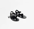 Black sandals on a white background