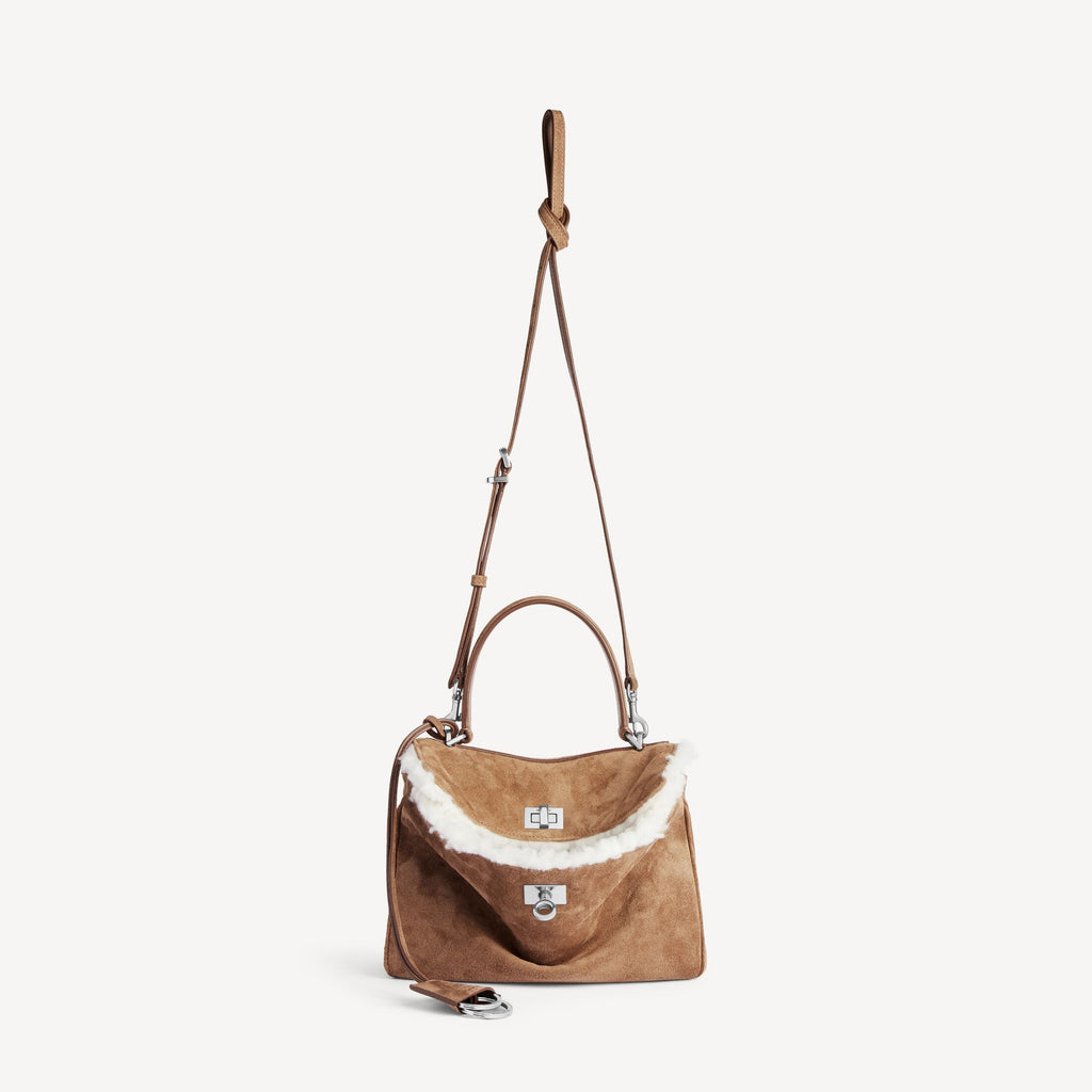 BALENCIAGA Women's Rodeo Handbag Mini in Noce/white