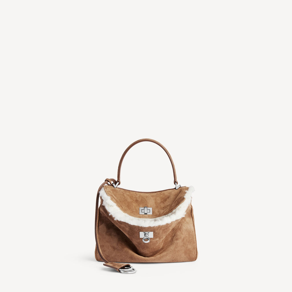 BALENCIAGA Women's Rodeo Handbag Mini in Noce/white