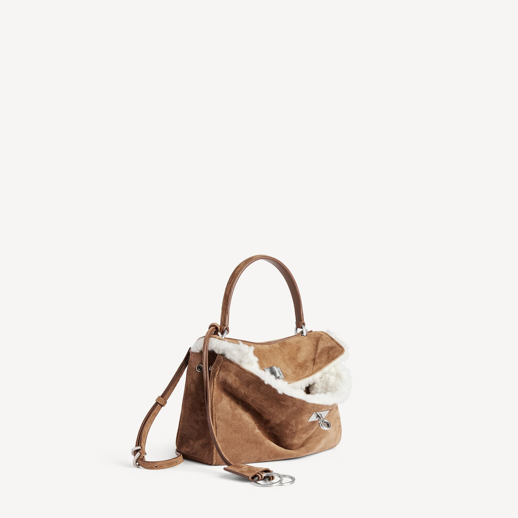 BALENCIAGA Women's Rodeo Handbag Mini in Noce/white