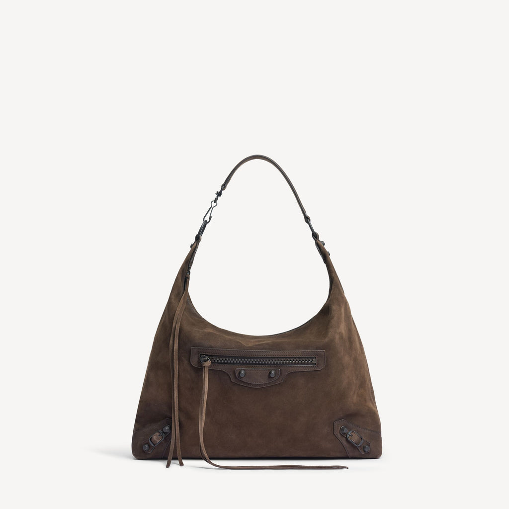 BALENCIAGA Women's Le City Hobo Bag Medium in Light Espresso