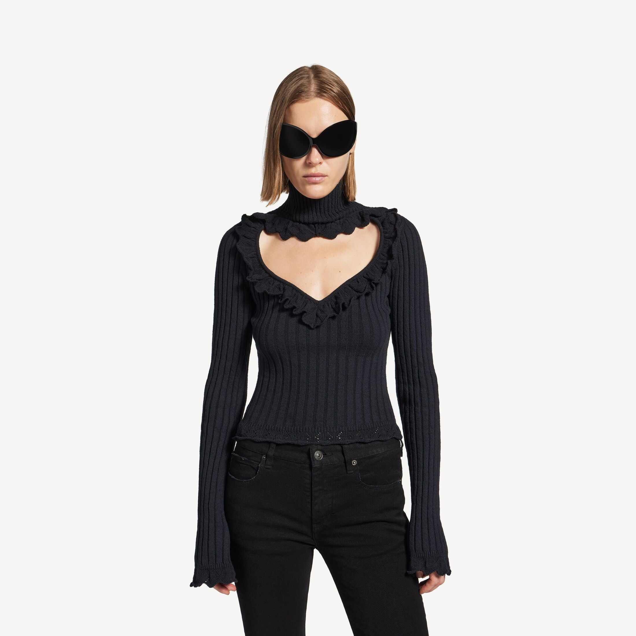 BALENCIAGA Women's Heart Top in Black