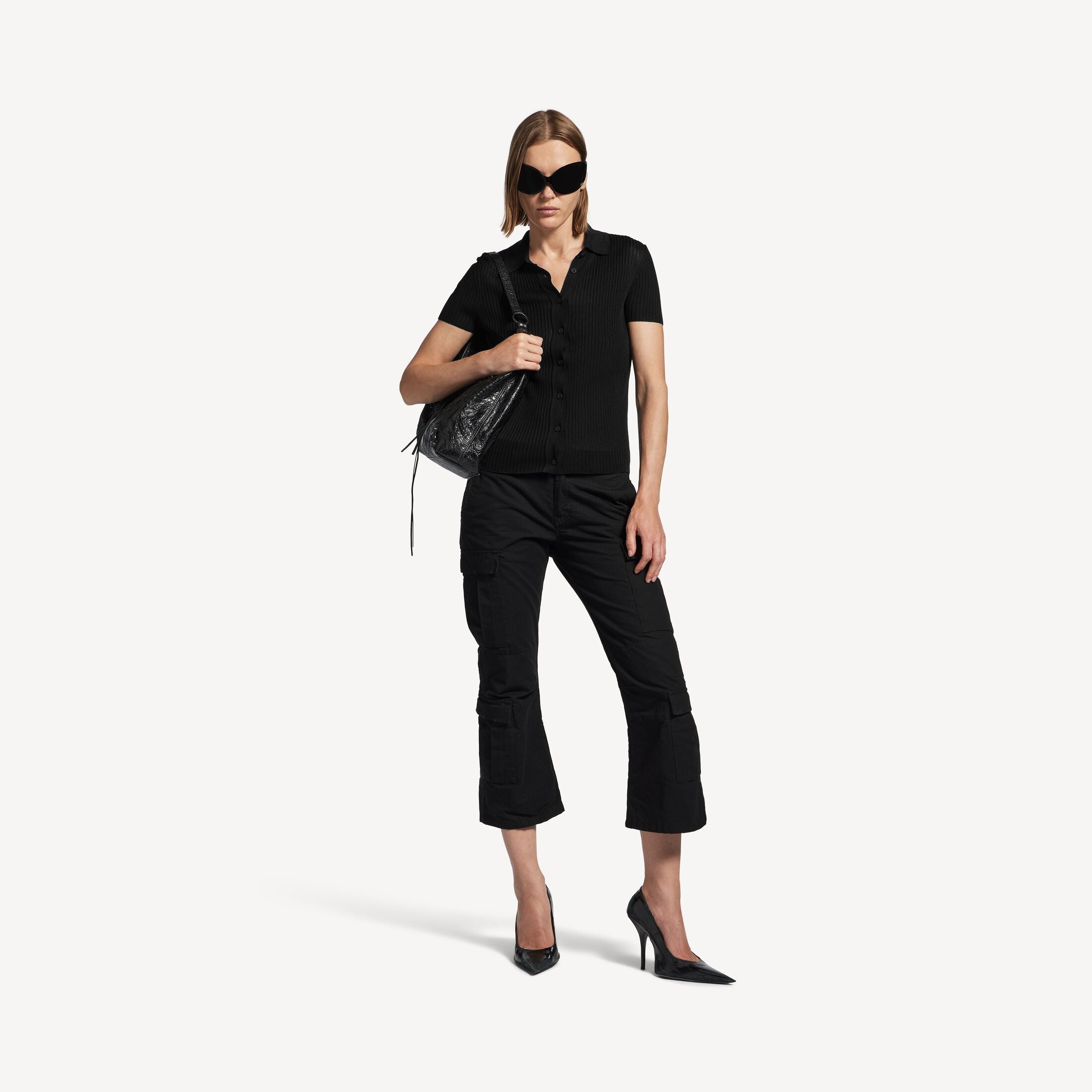 BALENCIAGA Women's Short Sleeve Shirt in Black