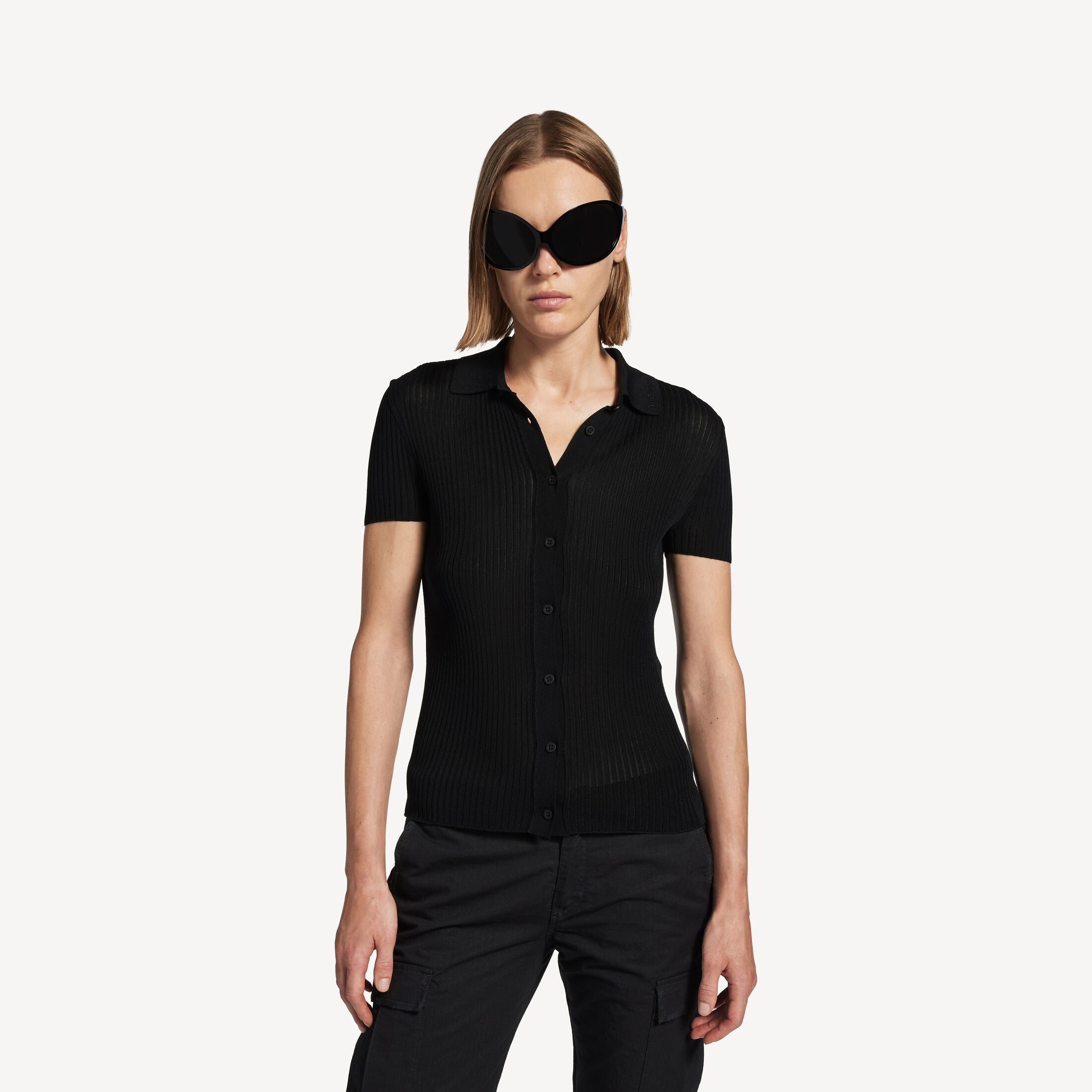 BALENCIAGA Women's Short Sleeve Shirt in Black