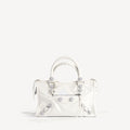 BALENCIAGA Women's Le City Bag Small Giant Studs With Rhinestones in Optic White