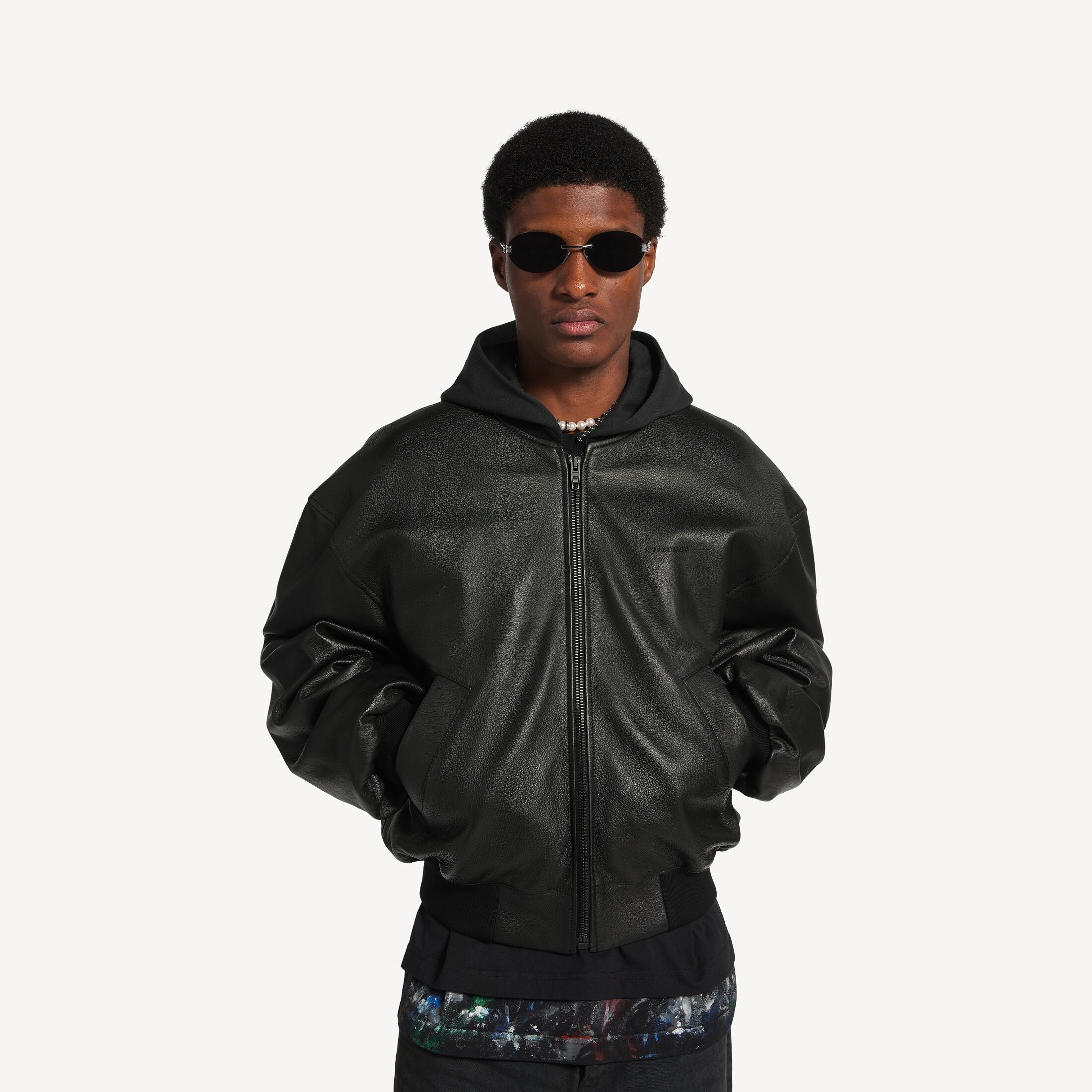 BALENCIAGA Men's Patched Hooded Jacket