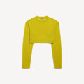 BALENCIAGA Women's Cropped Crewneck in Dark Yellow