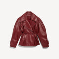 BALENCIAGA Women's Folded Short Trench in Burgundy