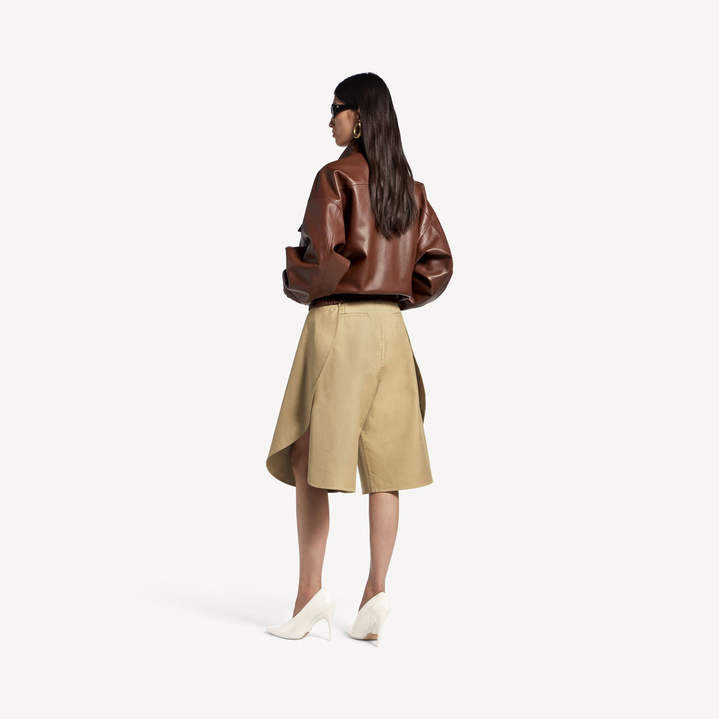 BALENCIAGA Women's High Collar Blouson in Chestnut
